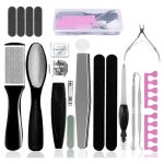 کیت پدیکور حرفه ای، ست ابزار پدیکور اسکرابر پا، ابزار مراقبت از پا از جنس استنلس استیل، رسپ پا، پاک کننده پوست مرده پا، کیت پدیکور برای مردان هدیه زنانه